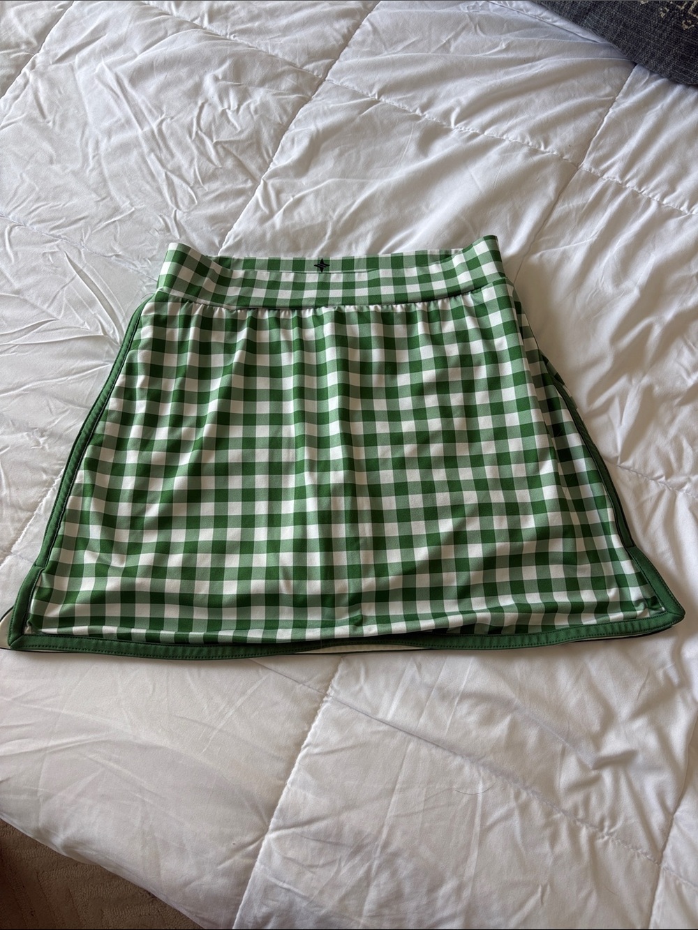 Tuckernuck Green and White Gingham Mini Skirt